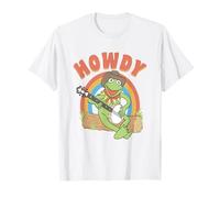 Disney The Muppets Kermit The Frog Howdy Retro Chest Logo Camiseta