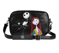 Disney The Nightmare Before Christmas Bolso Bandolera Niña y Chica Mujer, Bolsos Juveniles con Correa y Cierre de Cremallera, Regalos para Ella (Negro TNBC)