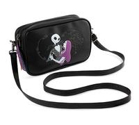 Disney The Nightmare Before Christmas Bolso Bandolera Niña y Chica Mujer, Bolsos Juveniles con Correa y Cierre de Cremallera, Regalos para Ella (Negro Jack)