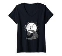 Disney The Nightmare Before Christmas Jack And Sally Camiseta Cuello V