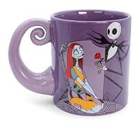 Disney The Nightmare Before Christmas Jack & Sally Spiral Handle Ceramic Mug