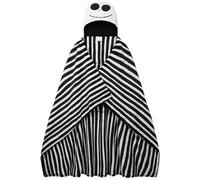 Disney The Nightmare Before Christmas Manta Polar Suave con Capucha 150x120 cm, Mantas Originales para Cama Sofá, Regalo de Amigo Invisible y Navidad (Negro/Blanco Hood)