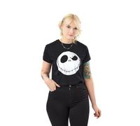 Disney The Nightmare Before Christmas Negro Jack Crop Top Camiseta corta de mang