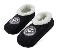 Disney The Nightmare Before Christmas Zapatillas Casa Antideslizantes Mujer Chica, Calcetines Pantuflas con Forro Polar, 35-41, Regalos para Ella (Negro TNBC, 35-41 EU)