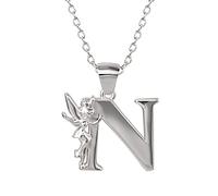 Disney "Tinkerbell" N initial Silver Pendant Necklace