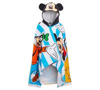 Disney Toalla con capucha de Mickey Mouse, 100% algodón, para niños, poncho de Mickey, multicolor, Talla única