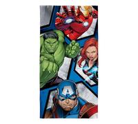 Disney Toalla con Licencia Oficial Marvel Avengers, 100% algodón Supersuave | Diseño de héroes con Hulk e Iron Man | Ideal para el hogar, el baño, la Playa y la Piscina | 70 cm x 140 cm