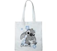 Disney Tote Bag - 100% algodón, reutilizable, Washable, mango largo, viaje y compras, 38 x 40 cm, STITCH_1, One Size
