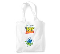 Disney Toy Story Alien The Claw Logo Bolsa Tote Reutilizable para Compras y Viaje, Blanco