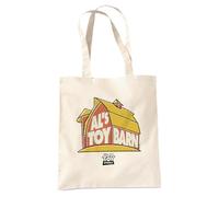 Disney Toy Story Al'S Toy Barn Logo Bolsa Tote Reutilizable para Compras y Viaje, Natural