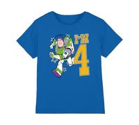 Disney Toy Story Birthday Buzz I'm 4 Unisex Camiseta Infantil, 7-8 A