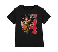 mandarin creative ltd Toy Story Birthday Woody I'm 4 Unisex Kids T Shirt Camiseta, Negro, 3-4 Años para Niños