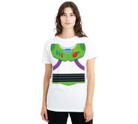 トイストーリー Disney Toy Story Buzz Lightyear Costume Ladies T Shirt, White Camisa Mujer (Pack de 1)