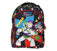 Disney Toy Story Buzz Lightyear Mochila Escolar con Monedero a Juego | Mochila Grande Infantil con 3 Compartimentos | Mochila para Primaria con Bolsillo para Botella (Negro)