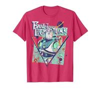 Disney Toy Story Buzz Lightyear Retro Graphic Camiseta Camiseta, Hombre, Rojo Jaspeado, XXL