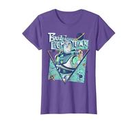 Disney Toy Story Buzz Lightyear Retro Graphic Camiseta Camiseta, Mujer, Morado Jaspeado, L