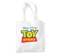 Disney Toy Story Classic Logo Bolsa Tote Reutilizable para Compras y Viaje, Blanco