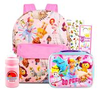 Disney Toy Story Mochila con lonchera - Paquete con mochila Little Bo Peep Toy Story de 16 pulgadas, bolsa de almuerzo, botella de agua, calcomanías, más mochila Toy Story para niñas pequeñas