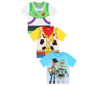Disney Toy Story - Paquete de 3 camisetas para niños y niñas, diseño de Woody Buzz Lightyear, multicolor, 2-3 años