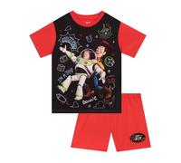 Disney Toy Story Pijama Niño, Pijamas Niño Verano Buzz Y Woody, Pijamas Chulos Manga Corta, Rojo 4-5 años