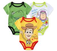 Disney Toy Story Woody - Body para bebé (3 unidades), color amarillo, verde y blanco, amarillo, 0-3 meses