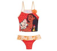 Disney Traje de baño Moana tankini de dos piezas para niñas, traje de baño de lujo para piscina y playa, naranja, 2-3 Años