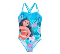 Disney Traje de baño niña Ariel y Vaiana, disfraz entero niña princesas 3-8 años, traje de playa piscina niña licencia oficial, tejido elástico, 18224 Vaiana Azul, 6 años