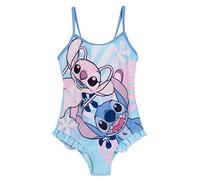 Disney - Traje de baño para niñas, bañador Angel de una pieza para niños, ropa de playa y piscina., azul, 5-6 Años