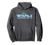 Disney TRON Official 1982 Original Movie Logo Sudadera con Capucha, Unisex para adultos, Jaspeado Oscuro, S