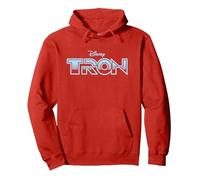 Disney TRON Official 1982 Original Movie Logo Sudadera con Capucha, Unisex para adultos, Rojo, L
