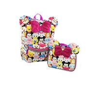 Disney Tsum Tsum Girls Backpack and Lunch Box School Set (One Size, Pink/Multi), Rosa/multi, Una talla