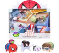 Disney Tsum Tsum Marvel Spiderman Multipack de Figuras y Accesorios de Jakks Pacific, Se Incluyen hasta 6 Figuras, Colecciona los Personajes Emblemáticos de Spiderman, Jakks Pacific