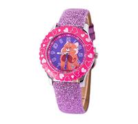 Disney Turning Red Reloj de acero inoxidable con correa analógica para niños, Púrpura, Moderno, Púrpura, Moderno