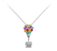 Disney UP collar plateado con colgante de casa de globos