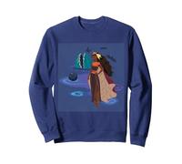 Disney Vaiana 2 Stylized Illustration Matangi & Creatures Sudadera, Unisex para adultos, Azul Marino, S
