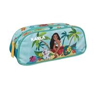 Disney Vaiana - Estuche escolar para niños (personalizable), color turquesa, Carpeta turquesa, 22,5 x 9,5 x 9 cm, Estuche escolar