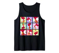 Disney Vaiana Heihei Moods Funny Tropical Island Grid Camiseta sin Mangas