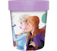 Disney Vaso azul para niñas de plástico Frozen Elsa y Anna 260 ml con base antideslizante