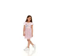 Disney Vestido de tul con mangas de lentejuelas para niñas Sitch & Angel, Rosa (02), 4-5