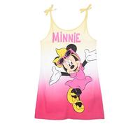 Disney - Vestido de verano de Minnie Mouse para niñas, vestido con tirantes e impresión gráfica, multicolor, Amarillo Y Rosa, 3 anni