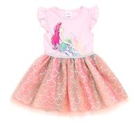 Disney Vestido tutú de tul para bebés a niños grandes (12 meses - 18-20), Sirena arcoíris, 6