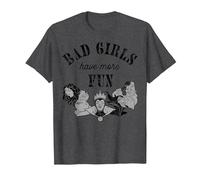 Disney Villains Bad Girls Have More Fun C1 Camiseta, Hombre, Jaspeado Oscuro, XL