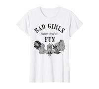 Disney Villains Bad Girls Have More Fun C1 Camiseta, Mujer, Blanco, XS