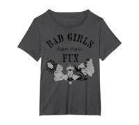 Disney Villains Bad Girls Have More Fun C1 Camiseta, Mujer tallas grandes, Jaspeado Oscuro, 3XL Grande