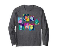 Disney Villains Bad Guys Squad Retro Color Collage Manga Larga