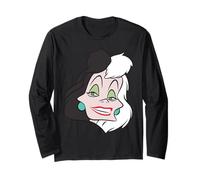 Disney Villains Cruella De Vil Fashionable Big Face Costume Manga Larga