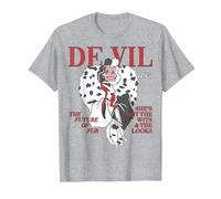 Disney Villains Cruella De Vil Magazine Cover Camiseta, Hombre, Gris Jaspeado, L