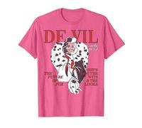 Disney Villains Cruella De Vil Magazine Cover Camiseta, Hombre, Rosa jaspeado, 3XL