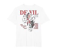 Disney Villains Cruella De Vil Magazine Cover Camiseta, Hombre tallas grandes, Blanco, 6X Alto