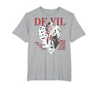 Disney Villains Cruella De Vil Magazine Cover Camiseta, Hombre tallas grandes, Gris Jaspeado, 3X Alto